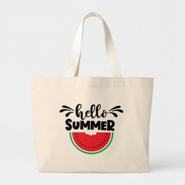 Bolso De Tela Gigante Hello Summer Watermelon Fruit (Frente)