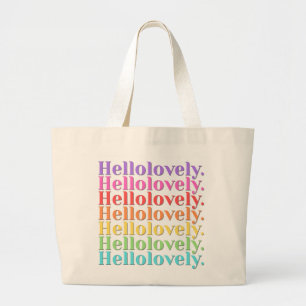 Bolso De Tela Gigante 'Hellolovely.' Estética a rayas retro