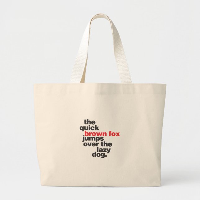 Bolso De Tela Gigante helvetica-quickbrownfox.ai (Frente)