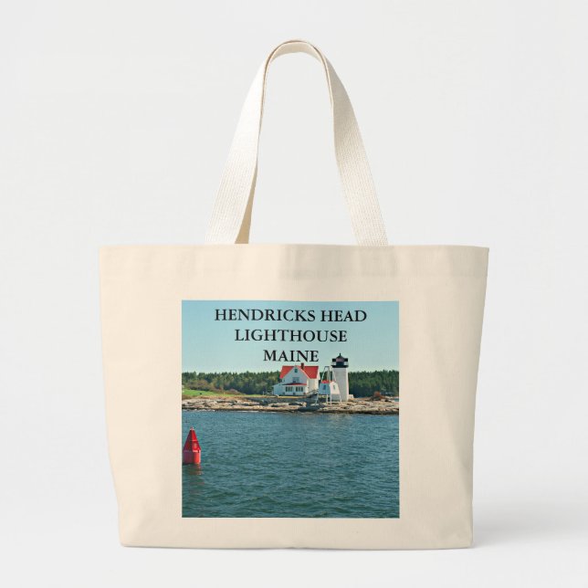 Bolso De Tela Gigante Hendricks Head Lighthouse, Maine (Frente)