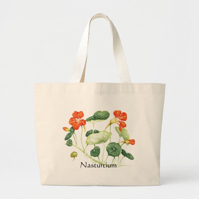 Bolso De Tela Gigante Herb Garden Series - Nasturtium (Frente)