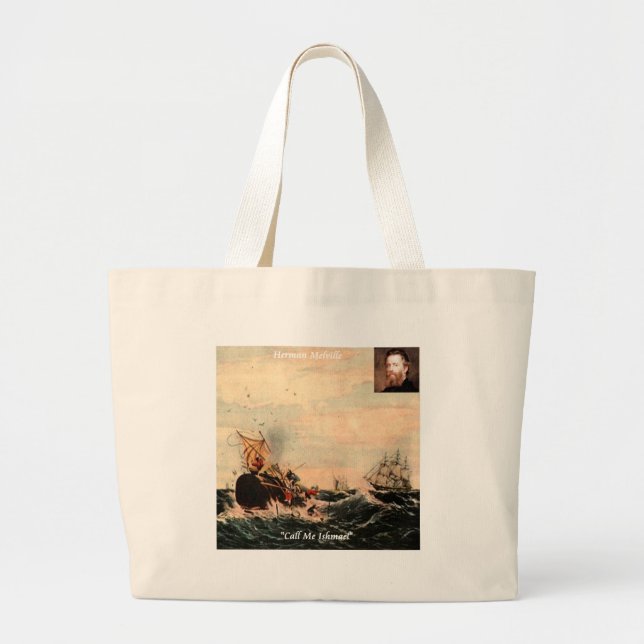 Bolso De Tela Gigante Herman Melville Llámame Ishmael Cita (Frente)