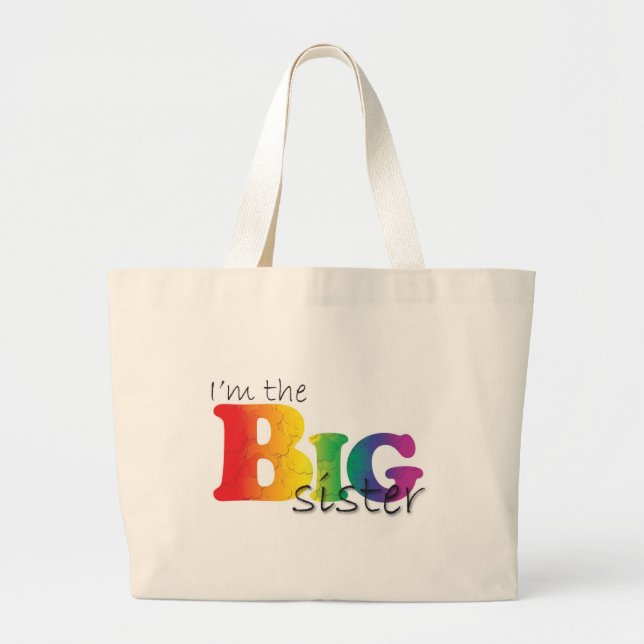 Bolso De Tela Gigante Hermana grande - arco iris (Frente)