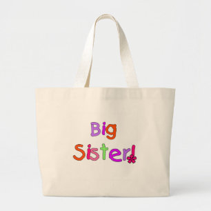 Bolso De Tela Gigante Hermana grande del texto brillante