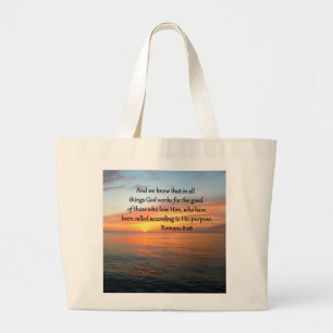 BOLSO DE TELA GIGANTE HERMOSA FOTO DE ROMANS 8:28 SUNRISE