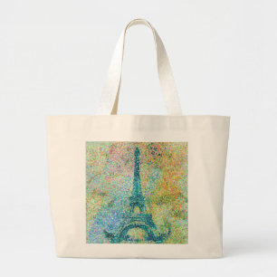 Bolso De Tela Gigante Hermosa y moderna jovencita Torre Eiffel Francia
