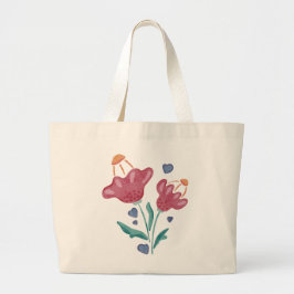 Bolso De Tela Gigante Hermosas flores psicodélicas