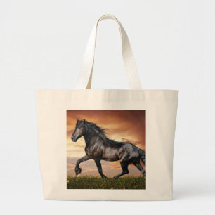 Bolso De Tela Gigante Hermoso caballo negro