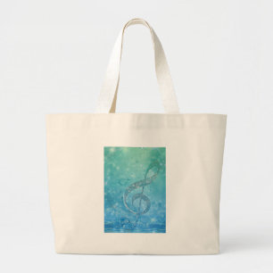 Bolso De Tela Gigante Hermoso efecto purpurinoso brillante azul trébol
