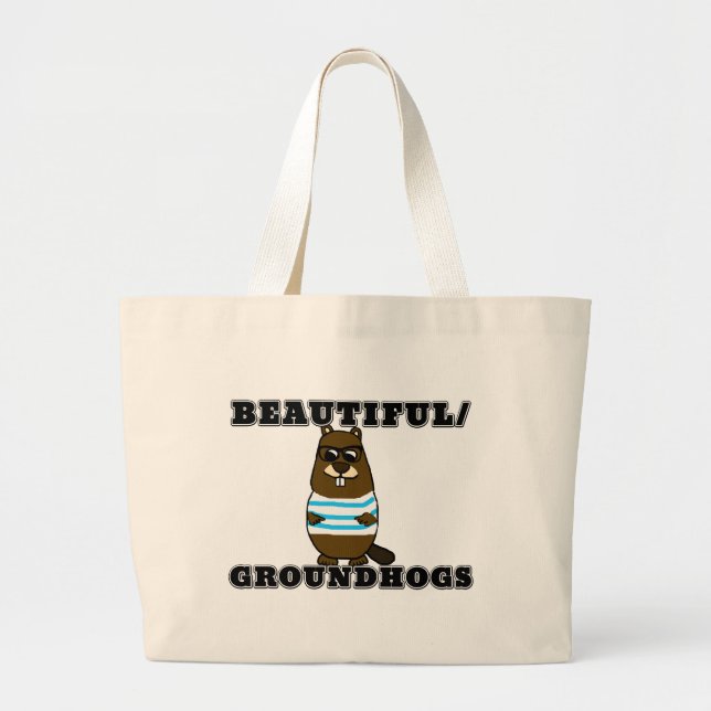 Bolso De Tela Gigante Hermoso/Groundhogs (Frente)