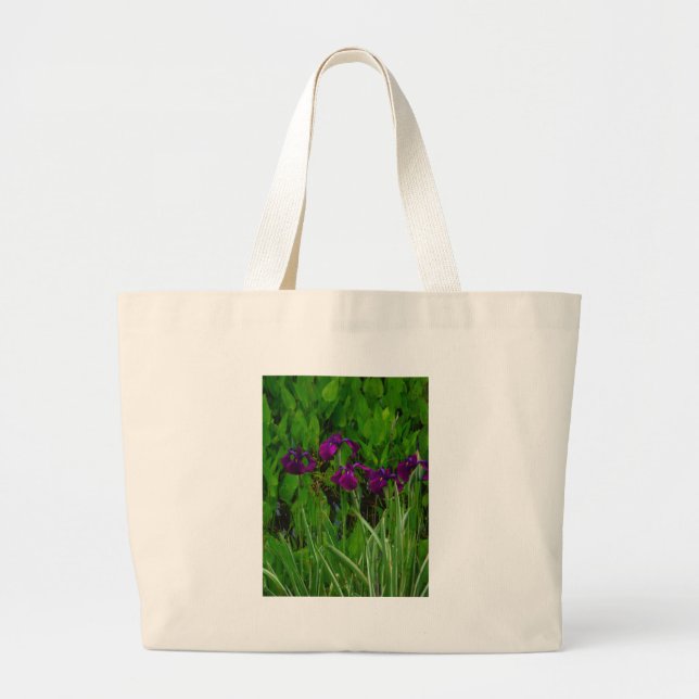 Bolso De Tela Gigante Hermoso Iris Morado (Frente)