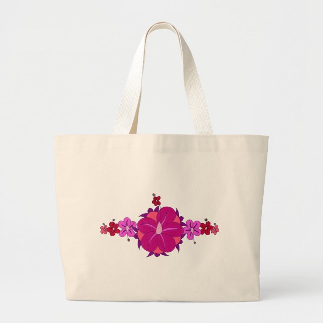 Bolso De Tela Gigante Hibisco e impresión rosados de Honu (Frente)