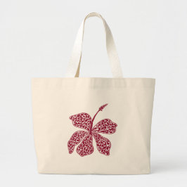 Bolso De Tela Gigante Hibisco Rojo Floral