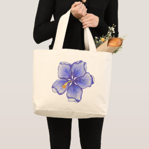 Bolso De Tela Gigante hibiscus & lace BLUE