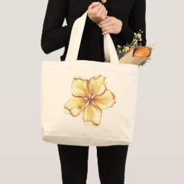 Bolso De Tela Gigante Hibiscus & lace YELLOW