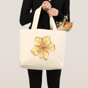 Bolso De Tela Gigante Hibiscus & lace YELLOW