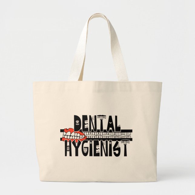 Bolso De Tela Gigante ¡Higienista dental con los DIENTES! (Frente)