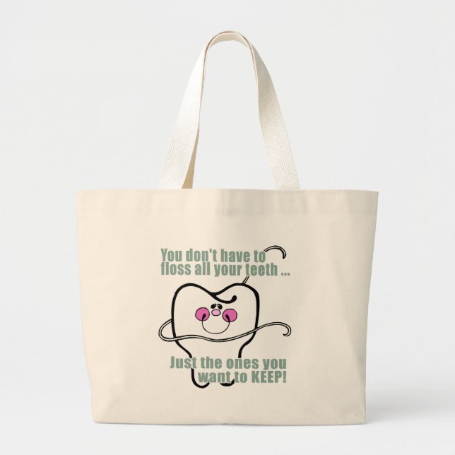 Bolso De Tela Gigante Higienista dental divertido (Frente)