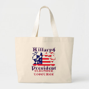 Bolso De Tela Gigante Hillary por el presidente de EE.UU. Estamos unidos