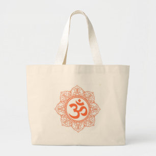 BOLSO DE TELA GIGANTE HINDÚ - SÍMBOLOS OM, OHMIO DE BUDA