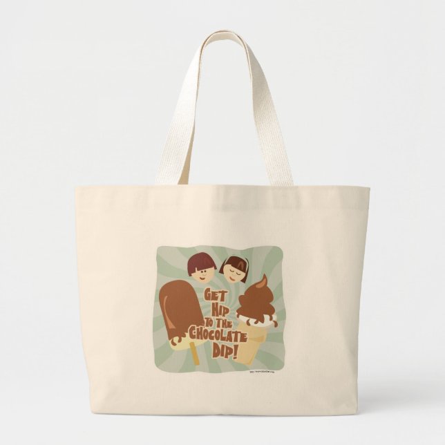 Bolso De Tela Gigante Hip Chocolate Dip Cute Divertido Personalizado Hel (Frente)