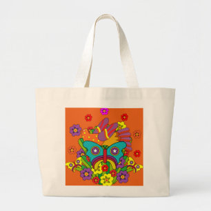 Bolso De Tela Gigante Hippies - Hippy Flower Power - Cute Hippies - 1970