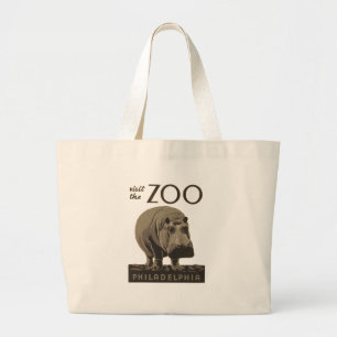 Bolso De Tela Gigante Hippopótamo vintage hippo zoo poster wpa