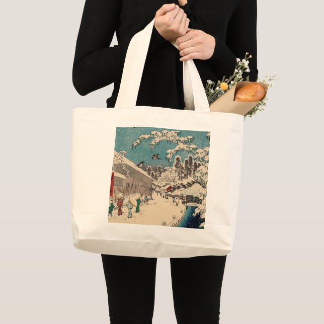 Bolso De Tela Gigante Hiroshige paisaje invernal de japón (Anverso (producto))