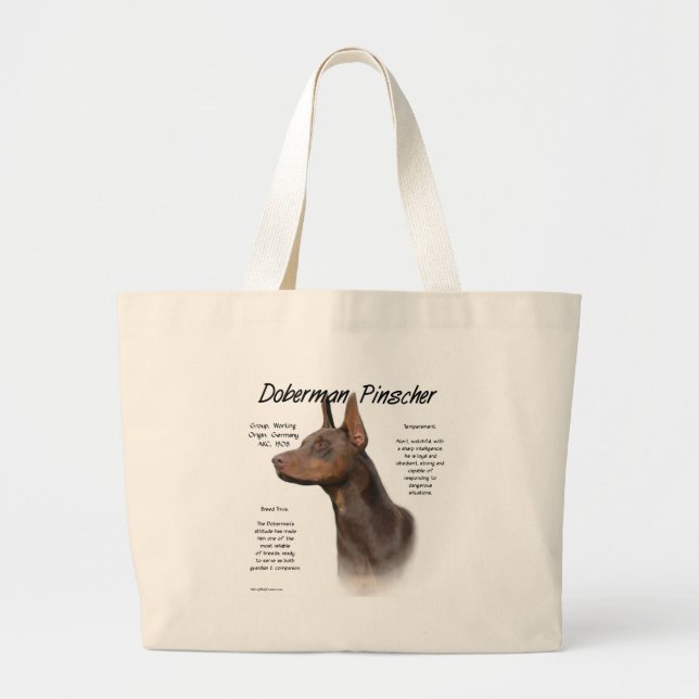 Bolso De Tela Gigante Historia de Doberman Rojo (Frente)