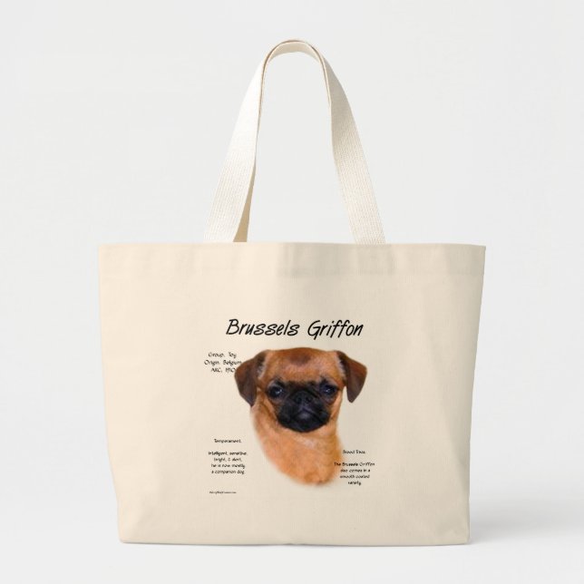 Bolso De Tela Gigante Historia del Griffon de Bruselas suave (Frente)