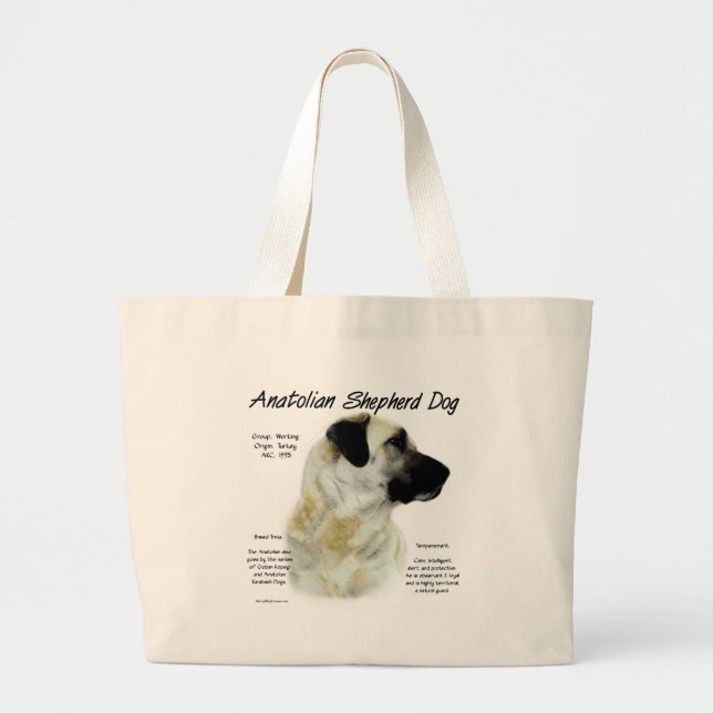 Bolso De Tela Gigante Historia del perro pastor anatoliano (Frente)