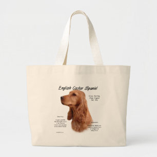 Bolso De Tela Gigante Historia española del Cocker inglés rojo