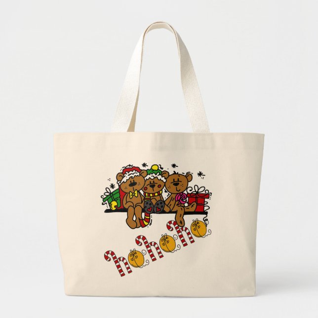 Bolso De Tela Gigante Ho Ho Ho Ho Teddy Bears (Frente)