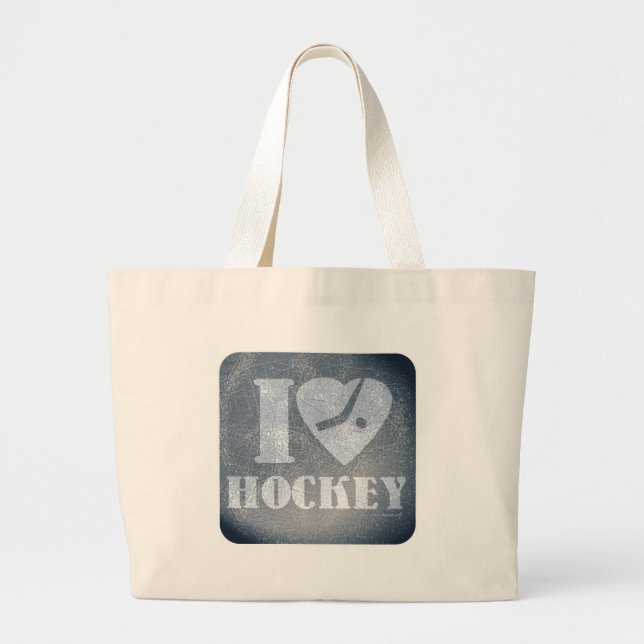 Bolso De Tela Gigante Hockey sobre hielo amor (Frente)