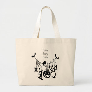 Bolso De Tela Gigante Hogar asustado Bats Calabaza, gato negro, vodoo