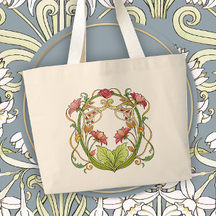 Bolso De Tela Gigante Hogar romántico acento Art Nouveau