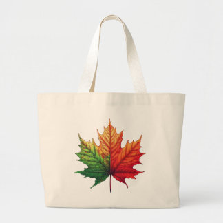 Bolso De Tela Gigante Hoja de arce tricolor