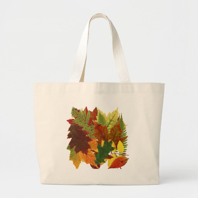 BOLSO DE TELA GIGANTE HOJAS DE OTOÑO (Frente)