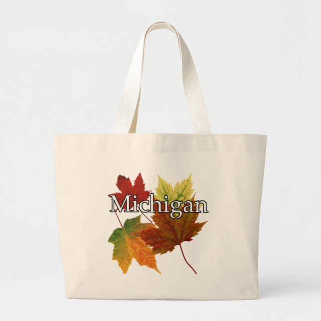 BOLSO DE TELA GIGANTE HOJAS DE OTOÑO EN MICHIGAN (Frente)