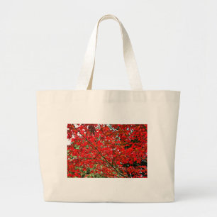 Bolso De Tela Gigante Hojas rojas