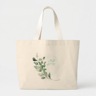 Bolso De Tela Gigante Hojas verdes de eucalipto