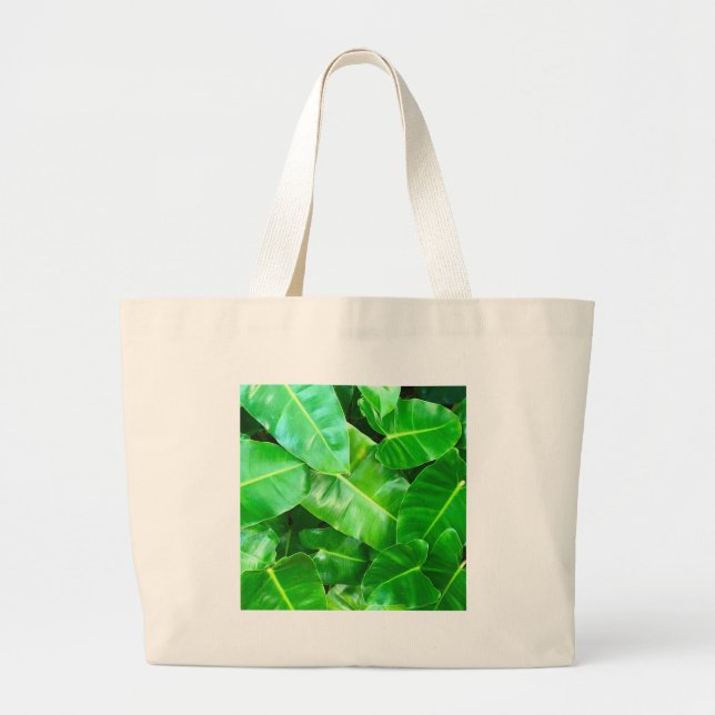 Bolso De Tela Gigante Hojas verdes Palm Leaf selva tropical selva (Frente)