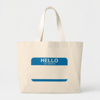 Bolso De Tela Gigante Hola mi nombre es - azul
