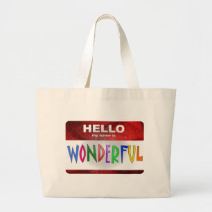 Bolso De Tela Gigante Hola Mi Nombre es Maravilloso