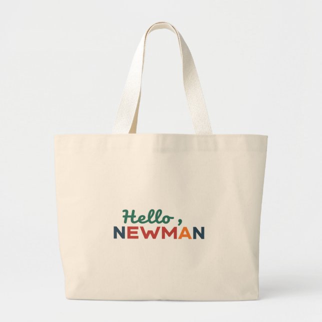 Bolso De Tela Gigante "Hola, Newman". (Frente)