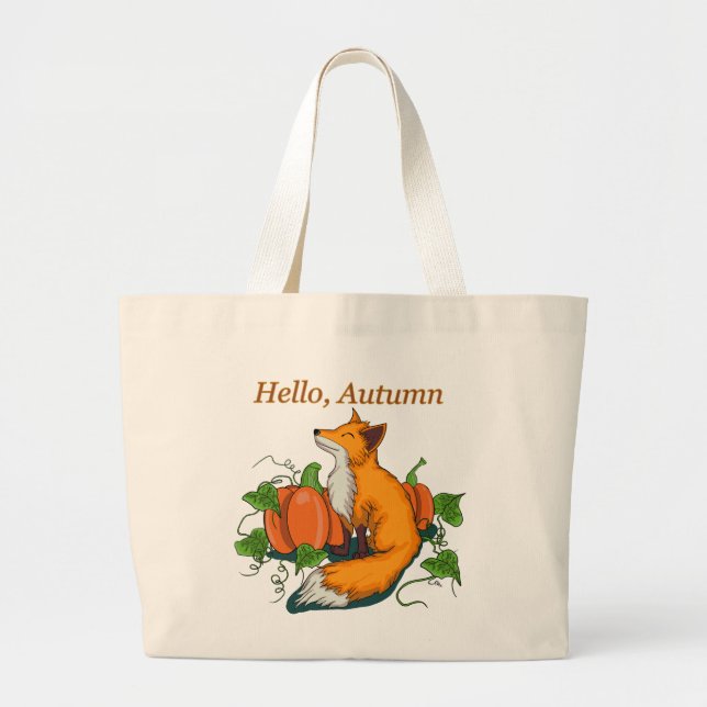 Bolso De Tela Gigante Hola otoño (Frente)