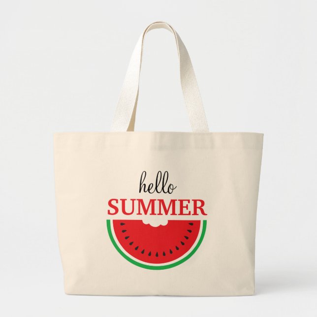 Bolso De Tela Gigante Hola Summer Watermelon Fruit Big Tote Bag (Frente)