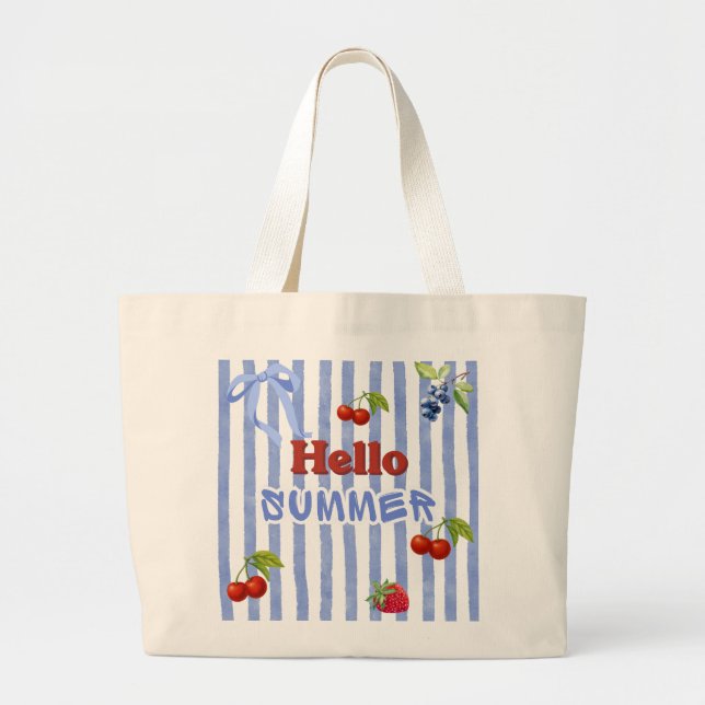 Bolso De Tela Gigante Hola Verano (Frente)