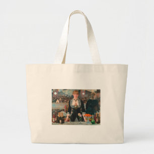 Bolso De Tela Gigante Hombre de bar parisino malhumorado Manet Un bar en