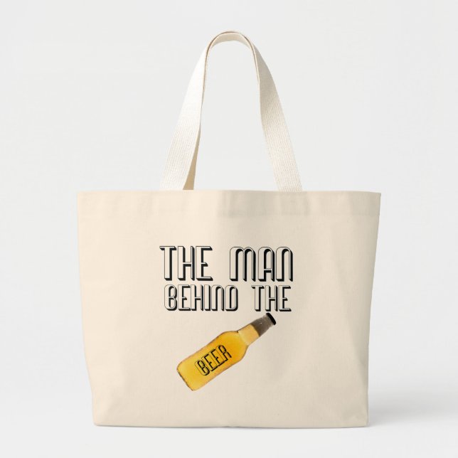 Bolso De Tela Gigante Hombre detrás de la cerveza (Frente)